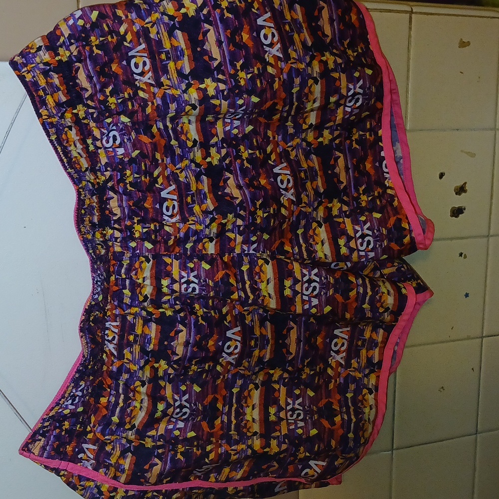 VSX Multicolor Graphic Shorts with Pink Trim